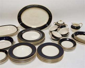 1234 43 PIECE FONDEVILLE, ENGLAND DINNERWARE SET, SERVICE FOR 6, LARGE PLATTER IS 14 IN
