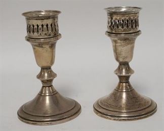 1236 PAIR OF TOWLE WEIGHTED STERLING SILVER CANDLESTICKS, 5 1/2 IN HIGH
