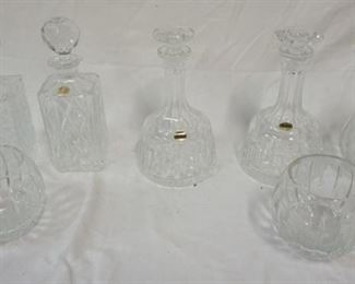1284 LOT OF CRYSTAL INCLUDING NEVER USED ATLANTIS DECANTERS & PITCHER 
