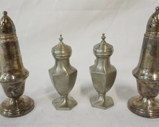 1300 STERLING WEIGHTED, PEWTER SALT & PEPPER SHAKERS

