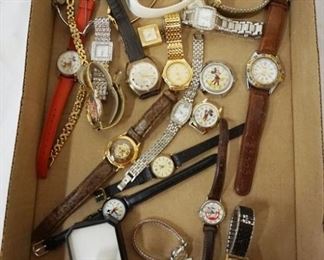 1302 LOT OF WRIST WATCHES INCLUDING MICKEY MOUSE ETC. 
