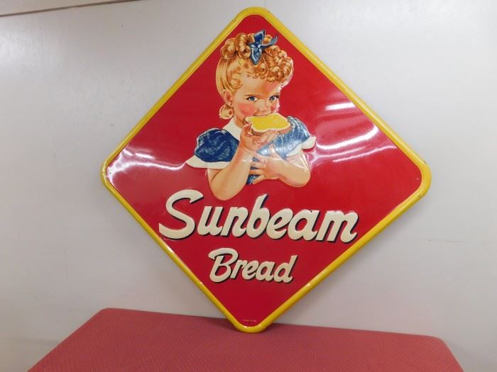 1956 Sunbeam Embossed Diamond Shape Sign(48" x 48" A.A.W. Co.)