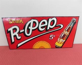 1940's R-Pep 5 Cent Embossed Sign(18" Tall and 36" Wide)