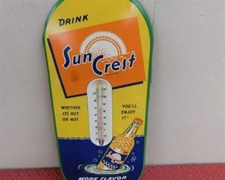 1930's Suncrest Thermometer(Floating Bottle/7"Wide and 16" Tall)