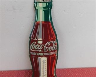 1950's Coca Cola Bottle Thermometer(5" Wide and 17" Tall)