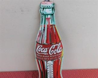 1930's Coca Cola Hobble Skirt Bottle Thermometer(Embossed)