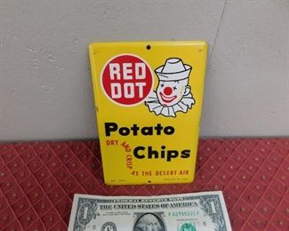 Red Dot Potato Chip Door Palm Push(4" Wide and 6" Tall) 