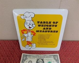 1960's Reddy Kilowatt Table of Weights and Measures Hot Plate Premium