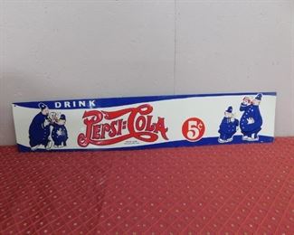 1940 Pepsi Cola Strip Door Sign(4+1/4" Tall and 22" Wide)