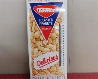 1950's Tom's Toasted Peanuts Thermometer(6" Wide and 16" Tall)