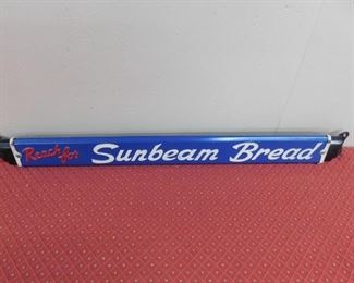 1950's Sunbeam Bread Embossed "Thanks! Call Again" Door Push(3" Tall and 32" Long) 