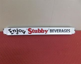 "Stubby" Beverages Porcelain Door Push(3" Tall and 32" Long)