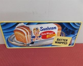 1950's Embossed Sunbeam Horizontal Sign(12" Tall and 30" Wide/Stout Sign Co.)