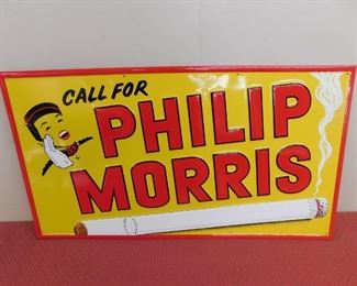 1950's Philip Morris Embossed Sign(23" x 41")
