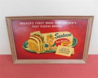 1950's Sunbeam  Artist Signed Composite Prototype Sign for Company Executive(23+1/2" Tall and 37+1/2" Wide)
