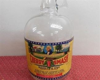 Old Cherry Smash Paper Label Syrup Jug