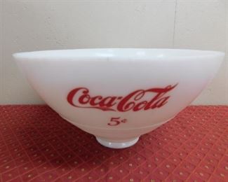 1940's Coca Cola Milk Glass Standing Lamp Advertising Shade/Globe