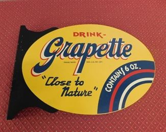 Grapette Double Sided Flange Sign(12" Tall and 18" Wide)