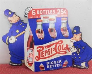 1940's Pepsi Cola Cardboard Cops Standee
