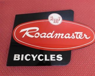 1950's Roadmaster Bicycle Double Sided Flange Sign(16" Tall and 21+1/2" Wide)