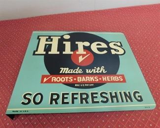 1950's Hires Double Sided Flange Sign(12" Tall and 14" Wide) 