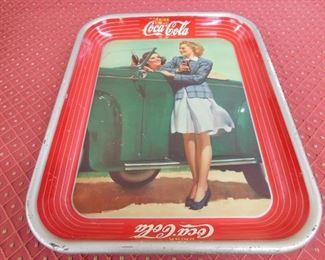 1942 Car Girls Coca Cola Tray 