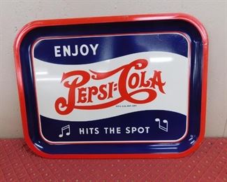 1940's Pepsi Cola "Hits the Spot" Tray(10" x 13" NOS)