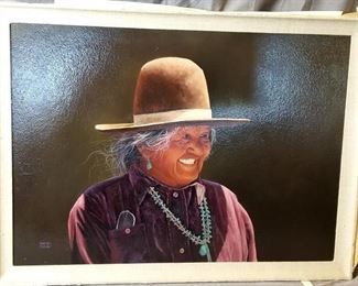 SIGNED George Molnar "Smilin Hastiin" Oil Painting