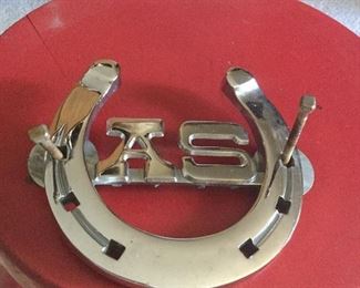 Vintage chrome grille badge. 