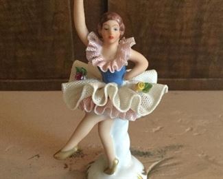 Dresden ballerina with porcelain lace tutu 