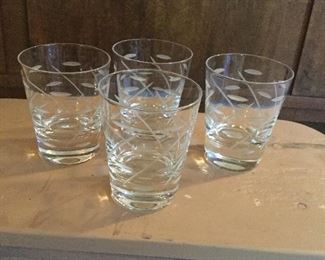 Vintage Scott Zwiesel etched old fashion glasses.   There are 10 