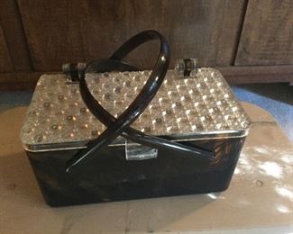 Vintage tortoise and lucite purse 