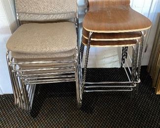 Retro look bar stools and stack chairs