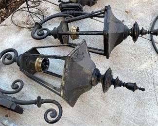 2 large lanterns heavy wrought iron