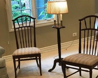 Custom upholstered chairs,   set of 6,  and 2 arm chairs 