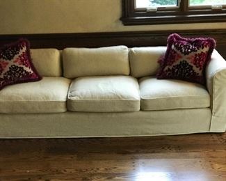 slip covered sofa