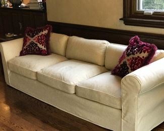 slip covered sofa