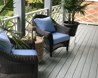 all weather wicker chairs , matching set 