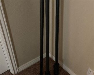 Curtain rods with extension, this makes one long bar, measurements will be on here later today