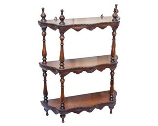 6. Victorian Style Leather Covered Wall Shelf