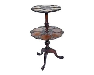 7. Chippendale Style Two Tier Mahogany Dumbwaiter