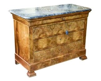 45. Louis Philippe Burr Walnut Commode