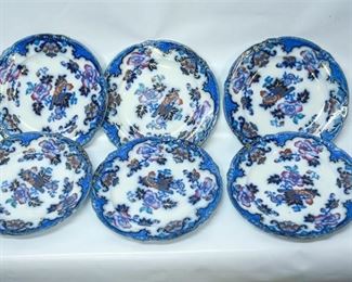 109. Set of Six 6 Antique English Ironstone Plates