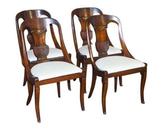 Set of Four 4 Neoclassical Style Side Chairs
