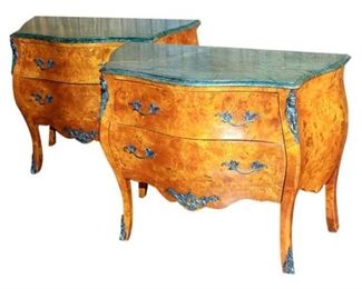 Pair of Italian Style Bombe Commodes