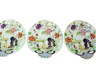 Set of Three 3 Antique Ironstone Plates