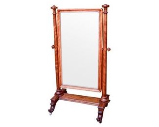 Late Regency William IV Mahogany Cheval Mirror