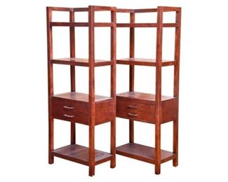 Pair of Parsons Style Mahogany Etageres