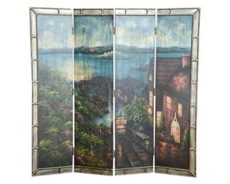 Decorative Four 4 Panel Screen