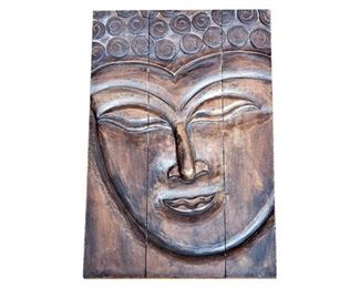 Carved Wooden Tablet of Female Face